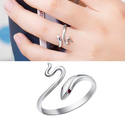 Frauen öffnen verstellbare Finger gewellte Schlange Party Ring Bankett Schmuck Dekor