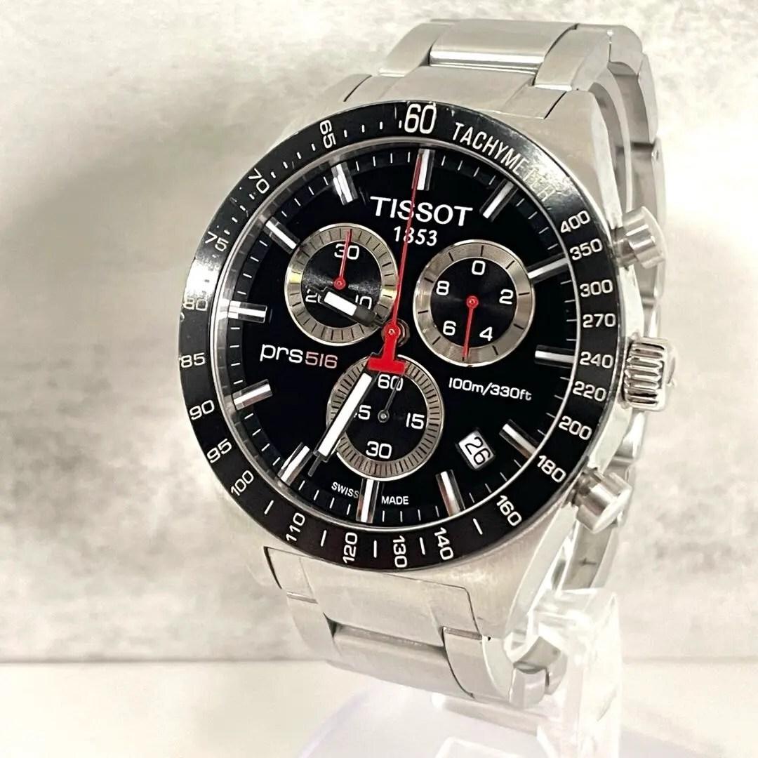 [Б/У] Мужские кварцевые часы TISSOT PRS 516 Водонепроницаемость 100 м Серебряный браслет