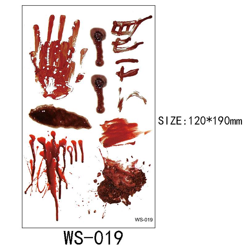 Halloween Tetovací samolepka Rána Jizva Horor Zábavný Kostýmová párty Samolepka na obličej Tetování