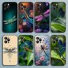 Animal Dragonfly Phone Case For iPhone 17,16,15,14,13,12,Pro,Max,Plus,E,SE4,Air,Mini Black Soft Cover