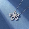 Diamond-encrusted hollow large flower short necklace women's trend niche design clear temperament women's collarbone chain design