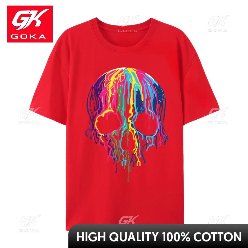 

Colorful Melting Skull Art Halloween Funny Unisex Tshirt Faddish Party Cotton Unisexs Tops Tees Casual Tee Shirt Fall Wholesale S