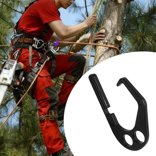 Shamiina [One-Handed Operation] Aluminum Tree Climber Hook with Drop Prevention Design, Compatible with XL Chainsaws, Tool Hanger with Two Holes for E