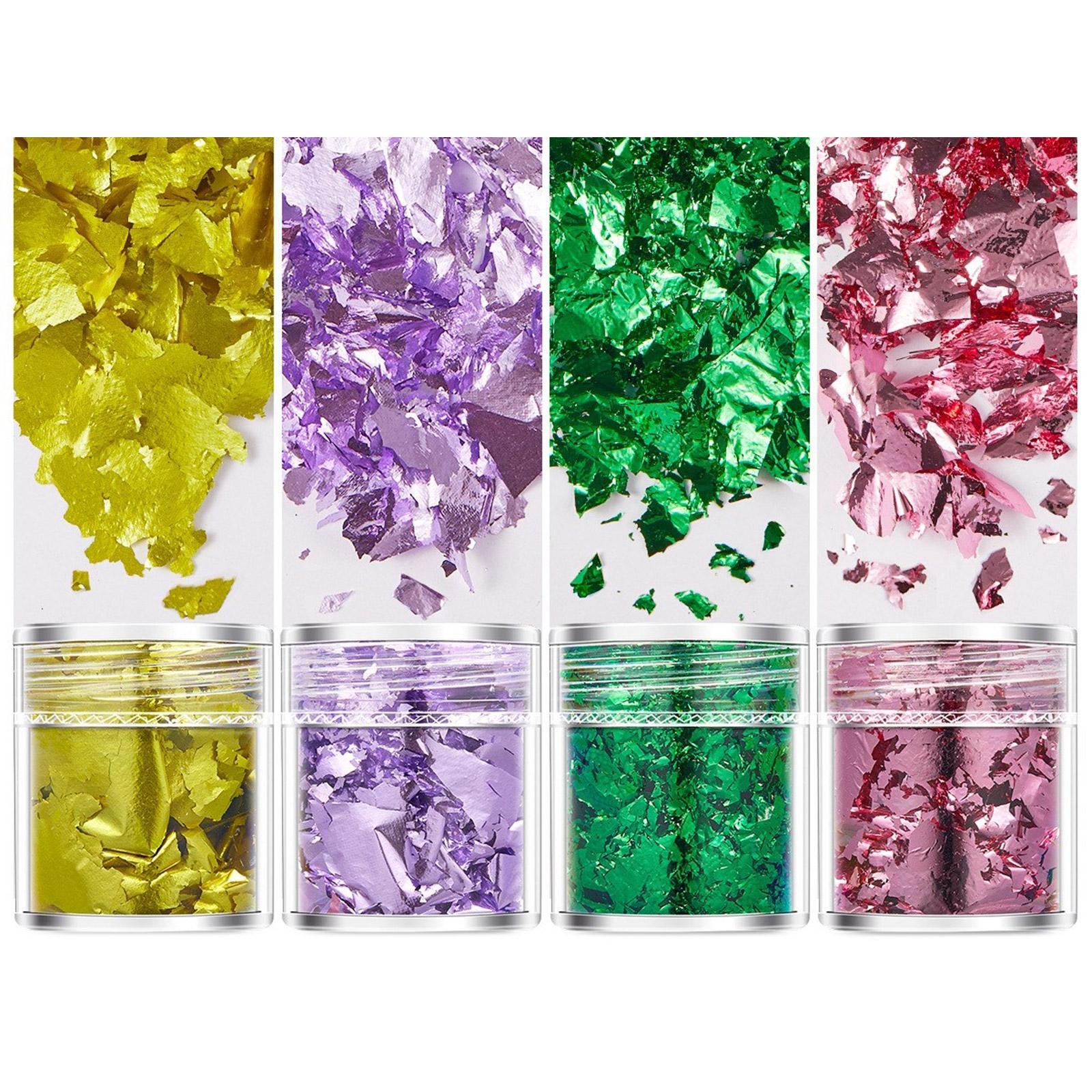 

Роскошные золотые хлопья для поделок из смолы и нейл-арта. Декоративная бумага из фольги. Ослепительные золотые хлопья для художественных проектов. 2