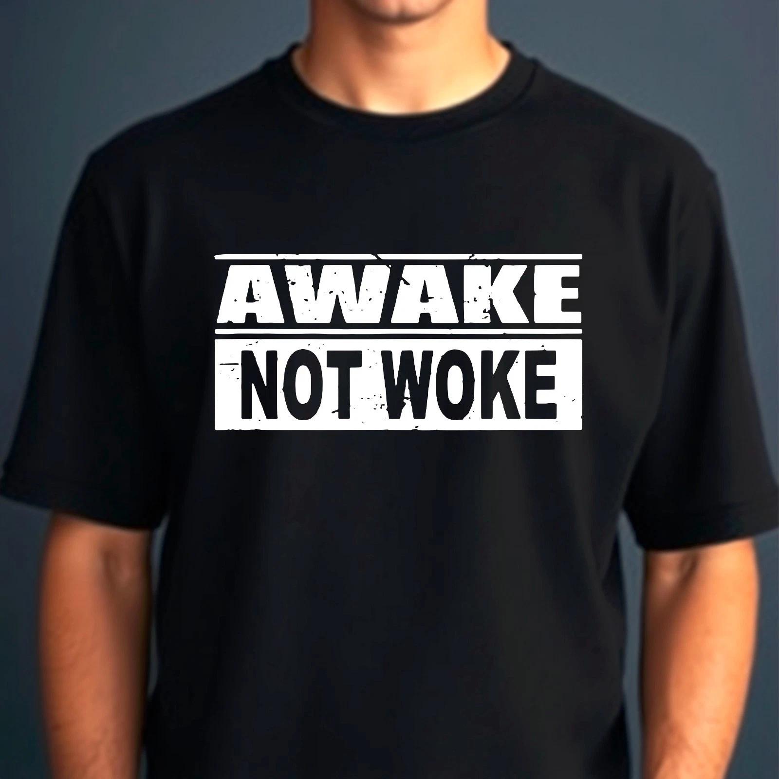 Free Speech Awake Not Woke Political Censorship Funny Quote Saying Men s T-Shirt M