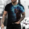 3D Lightning Leopard Print T Shirt For Men Fashion Street Hip Hop Tees Summer Leisure O-neck Short Sleeve Tops Oversized T-shirt