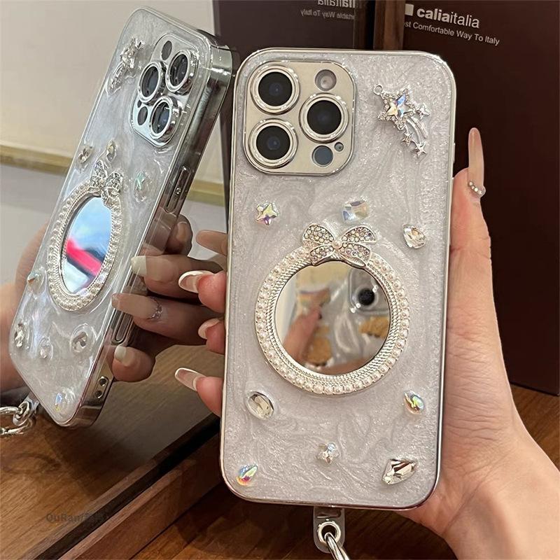 Dla IPhone 17 Promax Lustrzane Spadające Żelowe Etui na Telefon dla Apple 16 Woda Diament Łuk 15 Gwiazda Pokrowiec Ochronny
