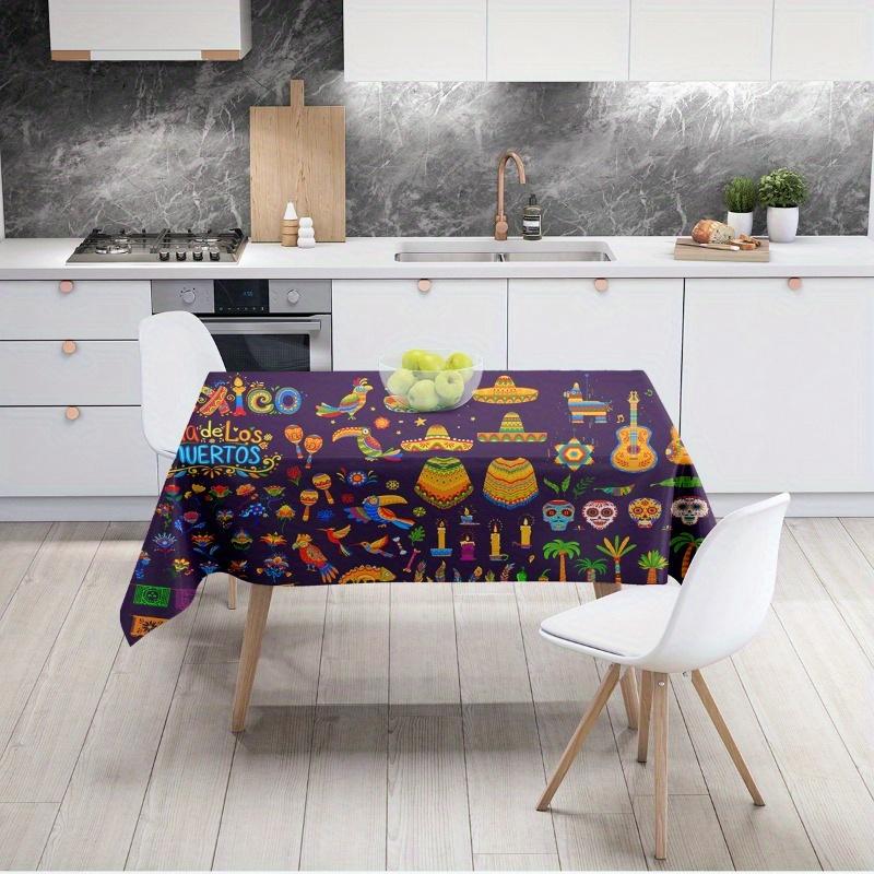 Day of The Dead Rectangle Table Cloth for Table Decor Kitchen Dining Waterproof Reusable Tablecloth for Tables Indoor Outdoor