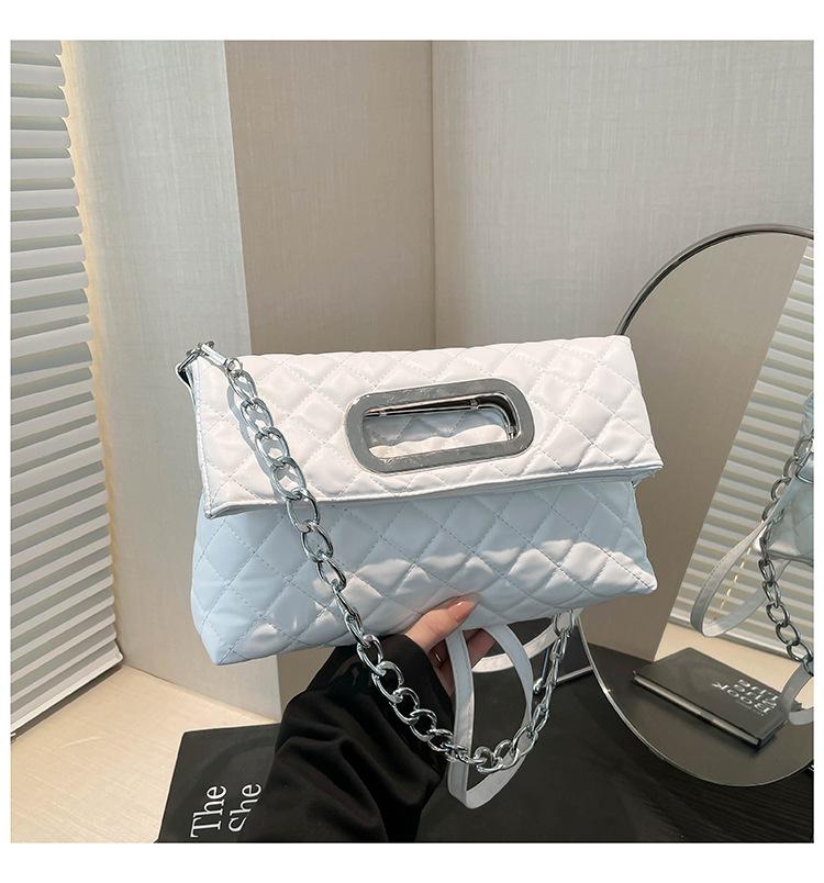 Niche light luxury folding handbag autumn and winter 2025 new fashion messenger bag high-end diamond chain underarm bag