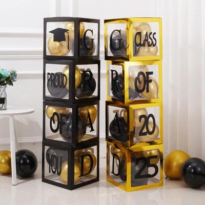 4/8Pcs 2025 Graduation Decoration Class of 2025 Balloon Box with Letters Graduation Party Supplies for Preschool Kindergarten High School