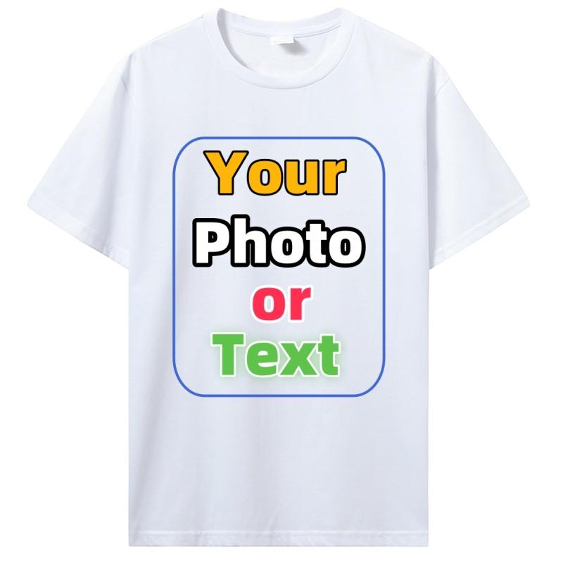 Custom T Shirt Customized T-shirt Personalized Tee Shirt Diy Print Your Photo Brand Logo Text Menunisex Cotton Tshirt Gift