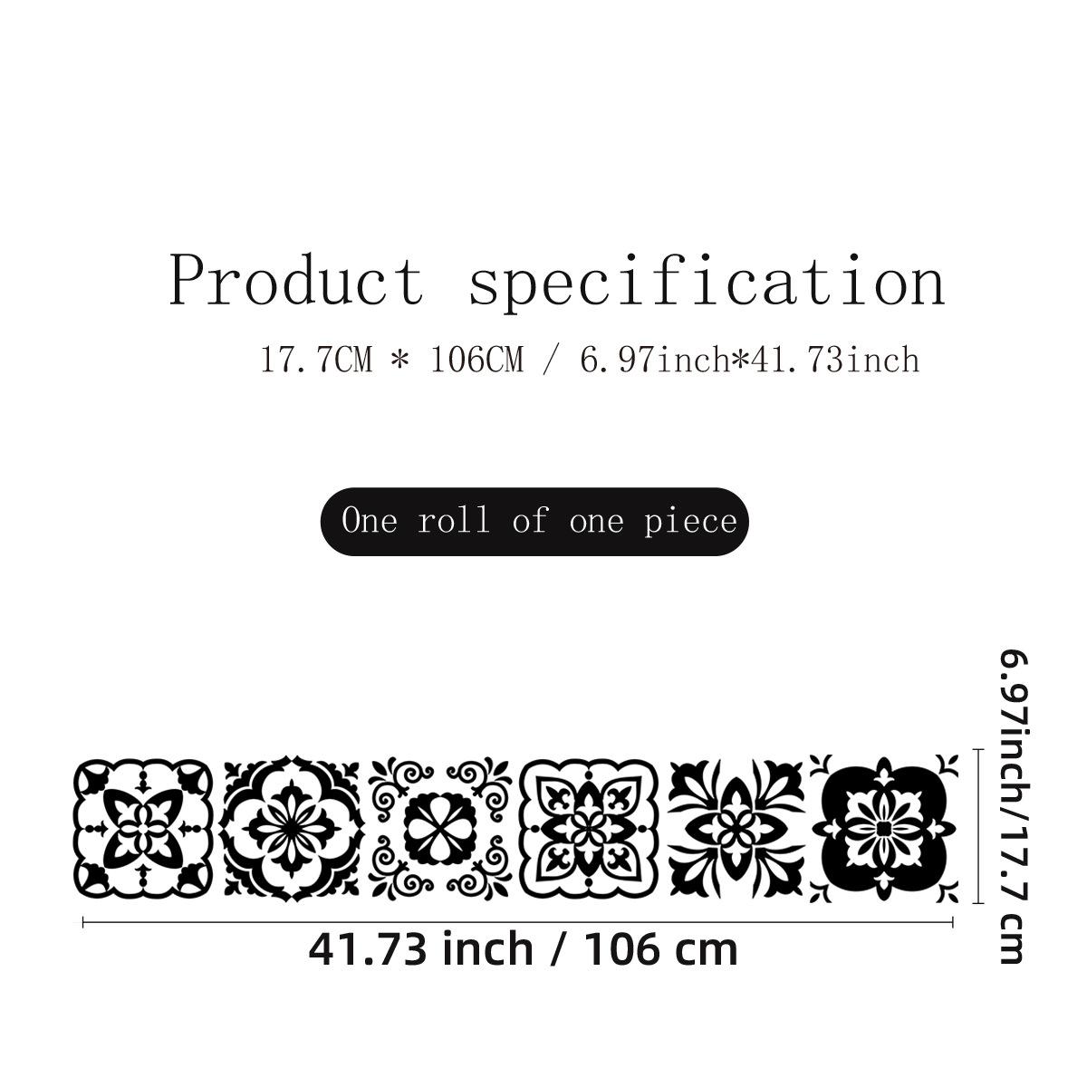 

Марокканський принт Наклейка на сходи Самоклеюча Декоративна наклейка для прикраси сходів Вологостійка наклейка на стіну 17.7X106cm * 1 roll