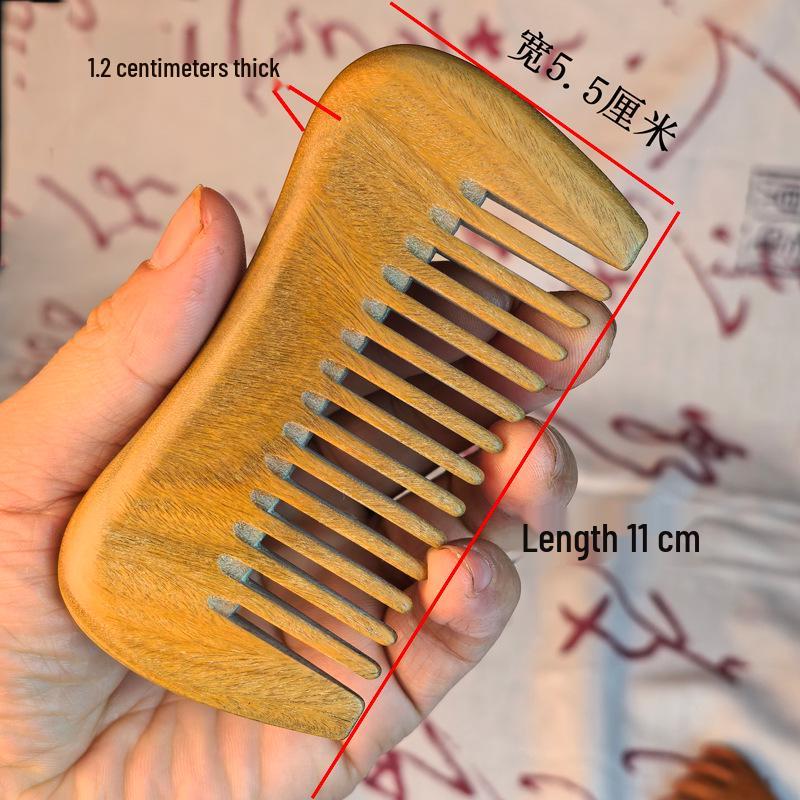 

Green Sandalwood Concave Massage Comb - 11cm Travel Size