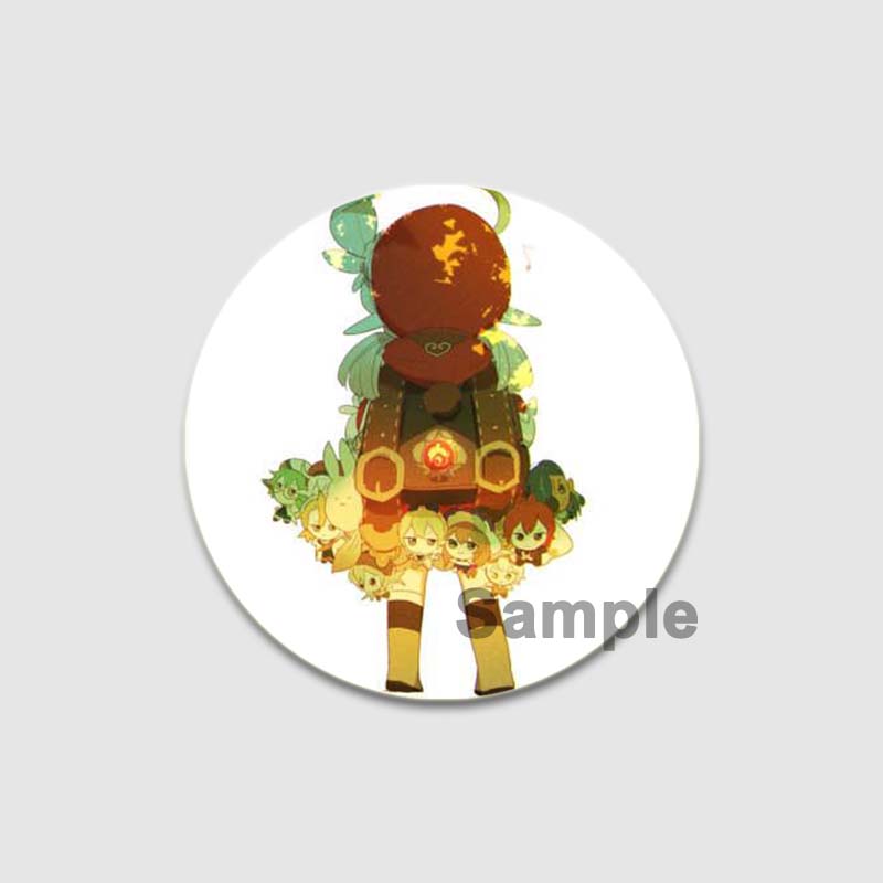 32/44/58mm Klee Pin Round Cartoon Funny Snap-in Brooche for Backpack Cothes Accessorie Anime Genshin Impact Collection Badge Hat Decoration