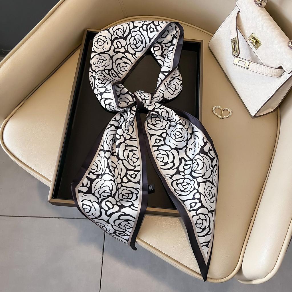 New Spring and Autumn Thin and Narrow Small Long Silk Scarf Women's Summer Decoration Shirt Suit Scarf Headband Streamer Ribbon Wholesale
