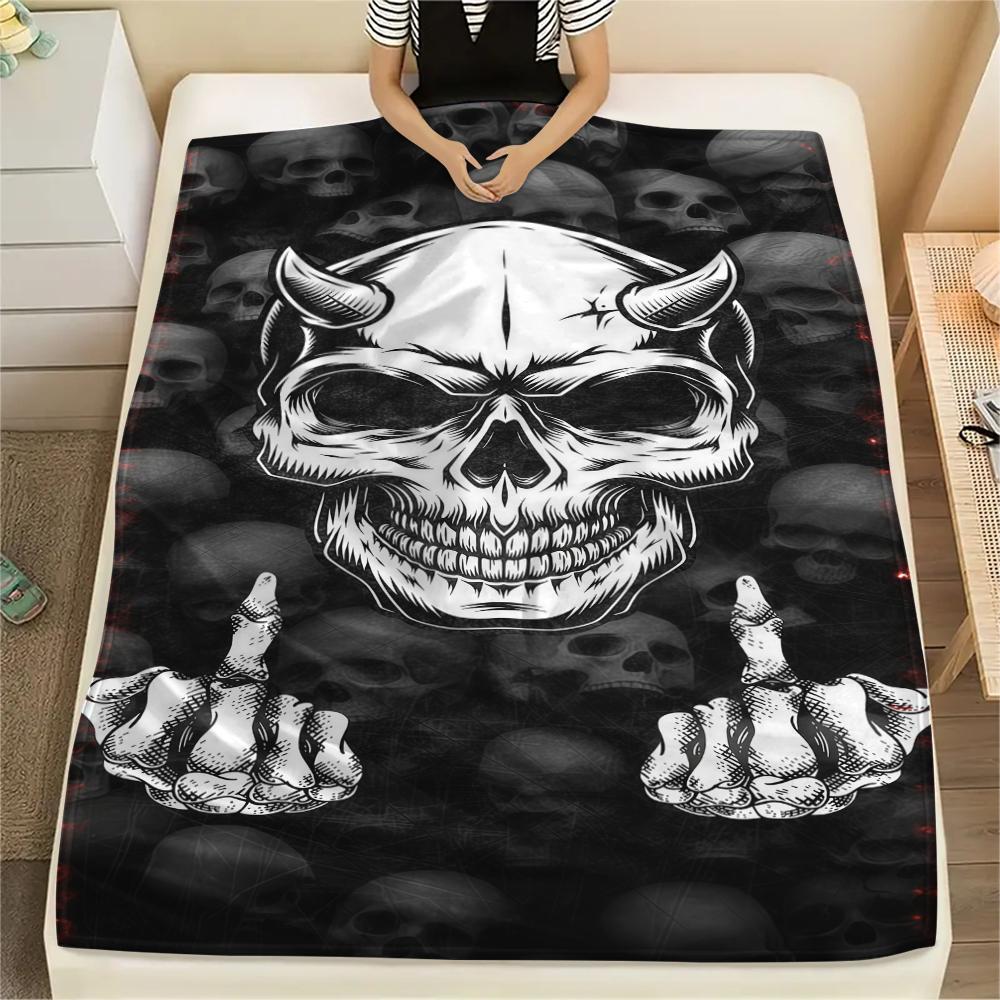 1 Stück Flannelldecke mit Satansymbol-Aufdruck, Hohe Qualität für alle Jahreszeiten, Heimdekoration, Wärme und Komfort, Perfekt für Weihnachtsgeschenke