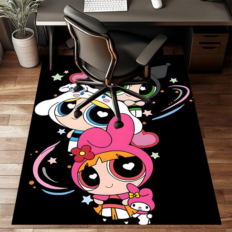 1pc Powerpuff Design Printed Area Rug Carpet for Bedroom Living Room Home Decor Rugs Mat Non Slip Mat Rug for Bedside