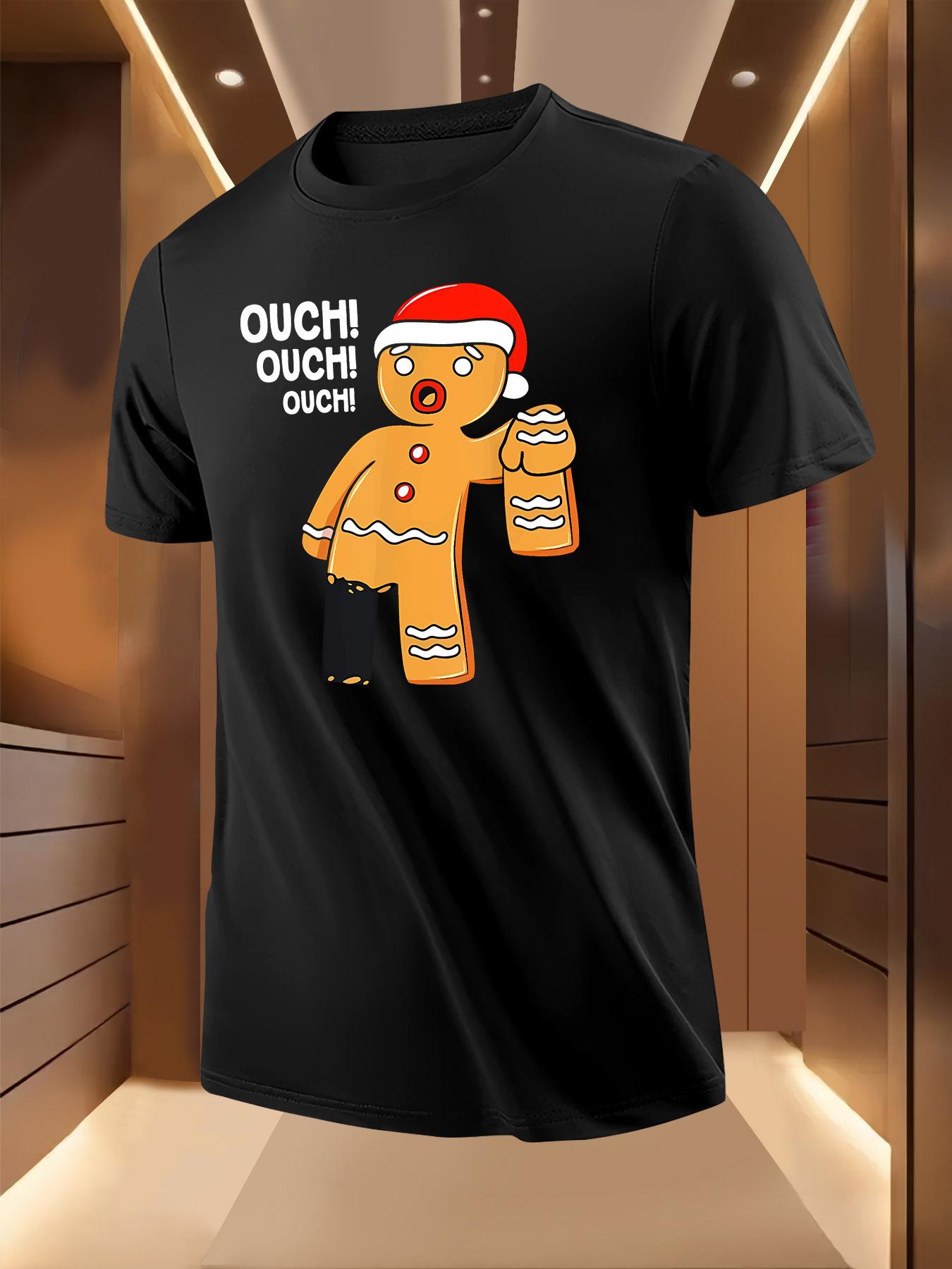 Festive Gingerbread Man Graphic Tshirt - Lightweight Brea... XXXL
