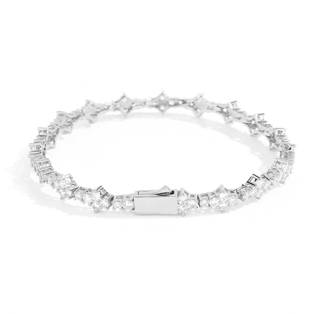 

Iced Out Cubic Zirconia Tennis Bracelet Layering Bracelets Trendy Stuff for Men Women 7inch серебряный