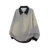 Pulover Guler Jacquard Bărbați Toamnă Iarnă Nou Stil American Lejer Mânecă Lungă Pulover Polo Cămașă Top Casual Trendy