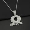 OBLOCK Hip-Hop Pendant Necklace: Trendy Alloy Diamond Punk Rap Jewelry