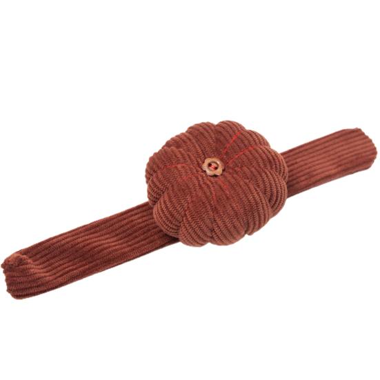 Pumpkin Shape Wrist Pin Cushion with Adjustable Snap Band Soft Corduroy DIY Needlework Craft Sewing Quilting Needles Holder Pincushion Sewing Supplies