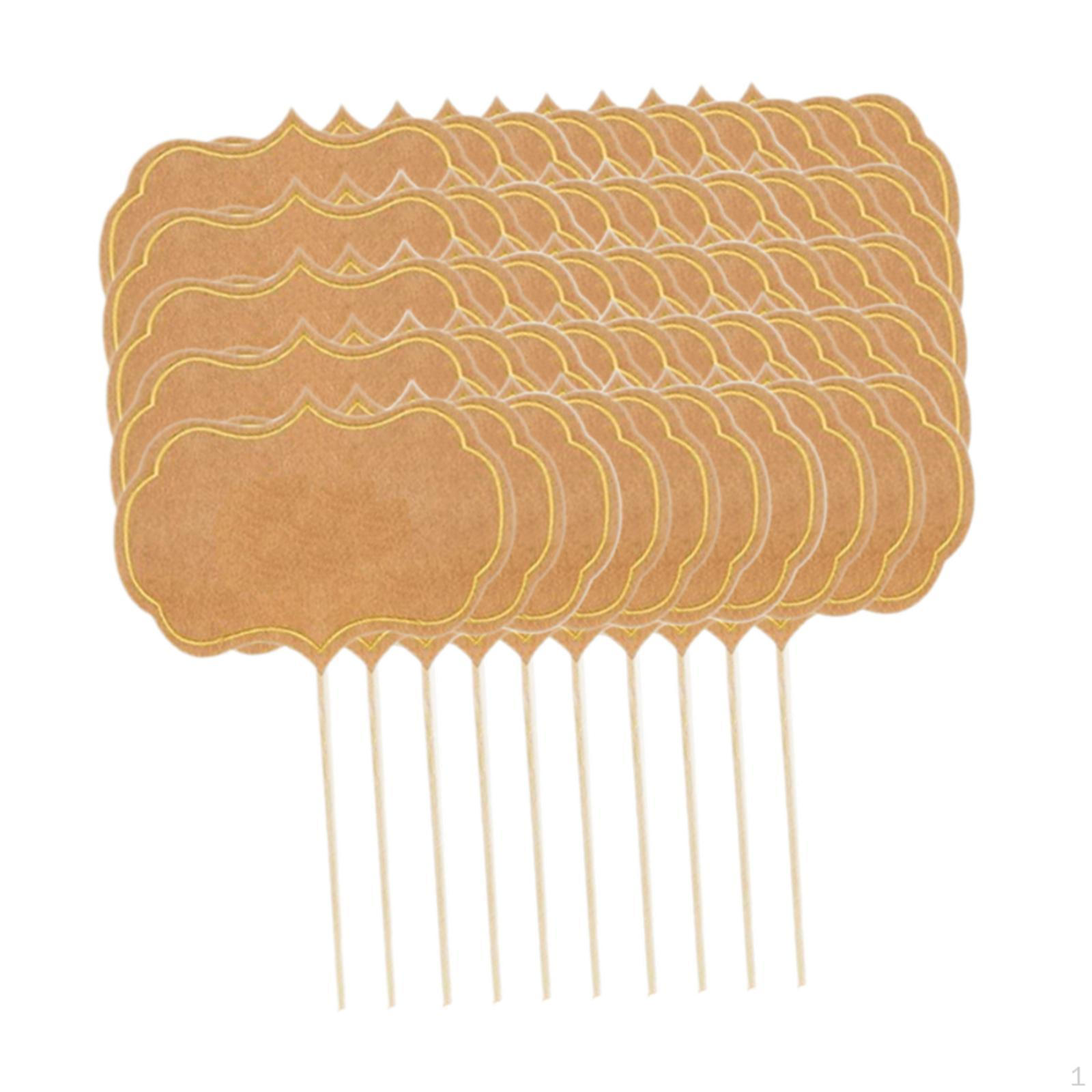 

50 Pieces Blank Toothpick Flags Cake Toppers, Food Labels Decor, Cupcake Toppers Picks Buffet коричневий