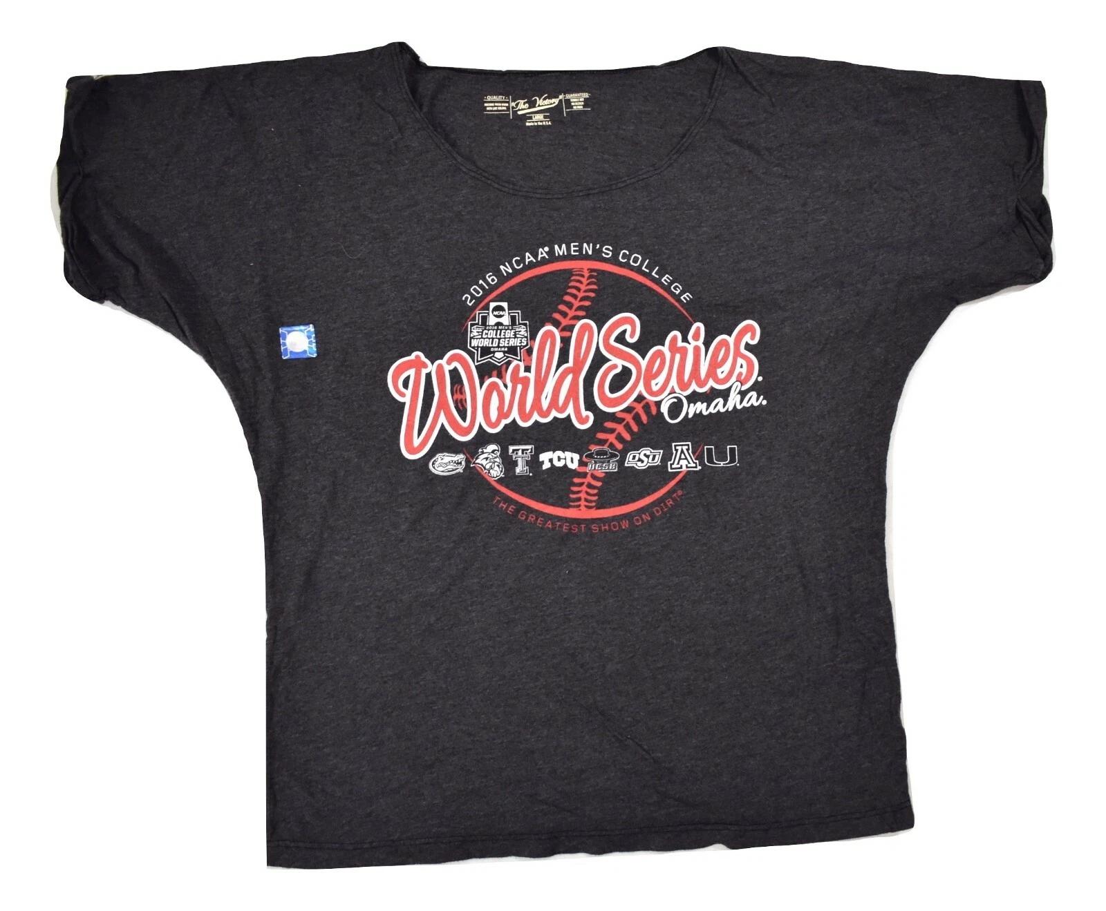 

The Victory Womens 2016 College Baseball World Series Baseball Shirt New L 2XL