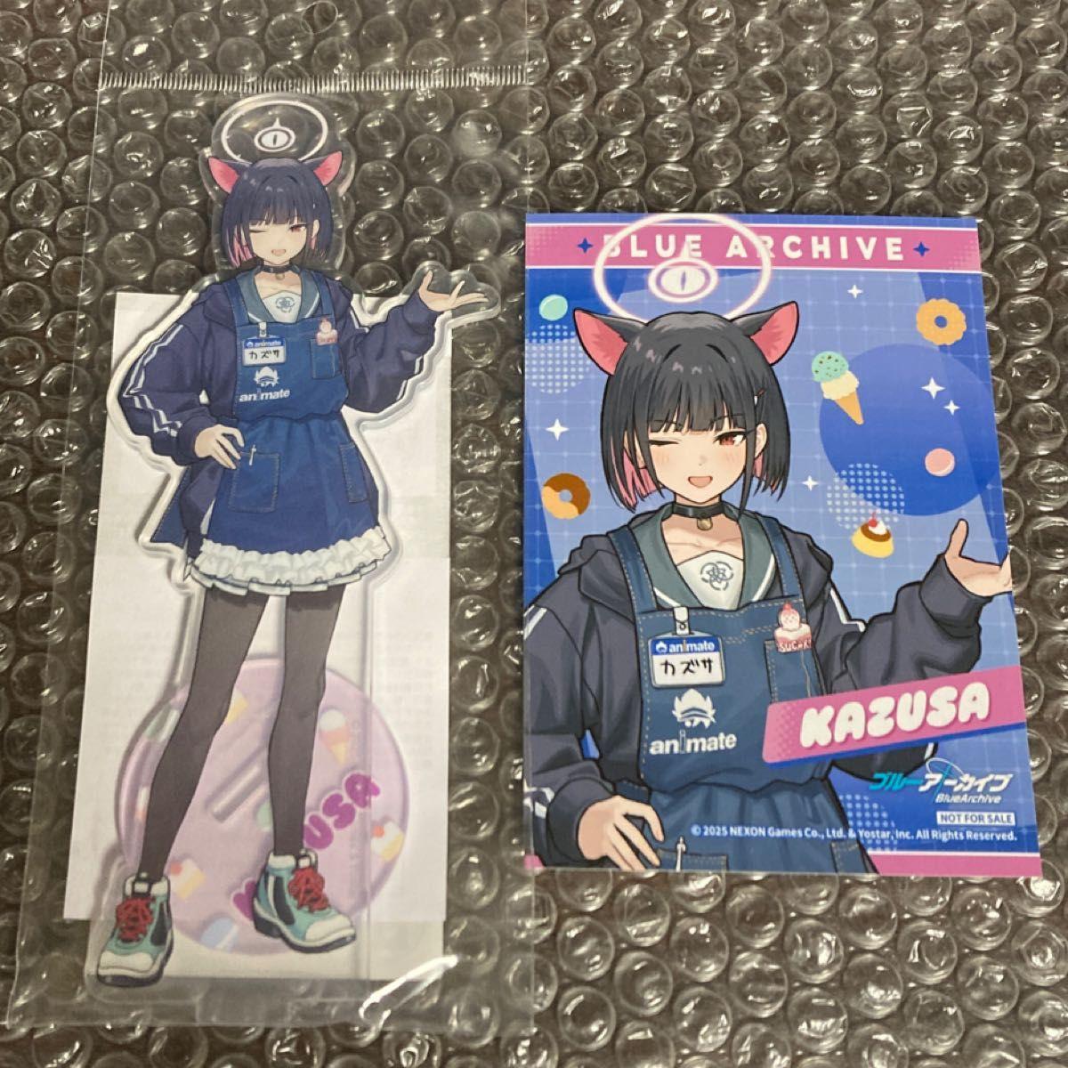 Used [Unopened] Kazusa Kyouyama Acrylic Stand Postcard 2-piece set Animate Blue Archive Blue Aca