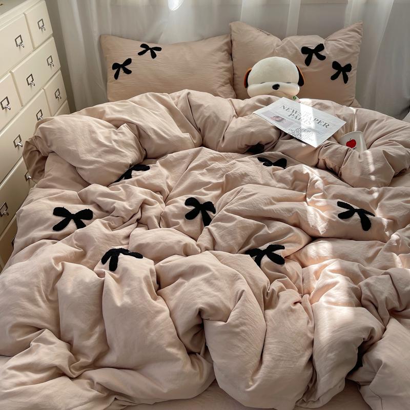 Chenille-Stickerei Bettbezug, Einzelbett, 180x220cm, Passend für 1,5m Bett, Inklusive Bettlaken, 150x200cm