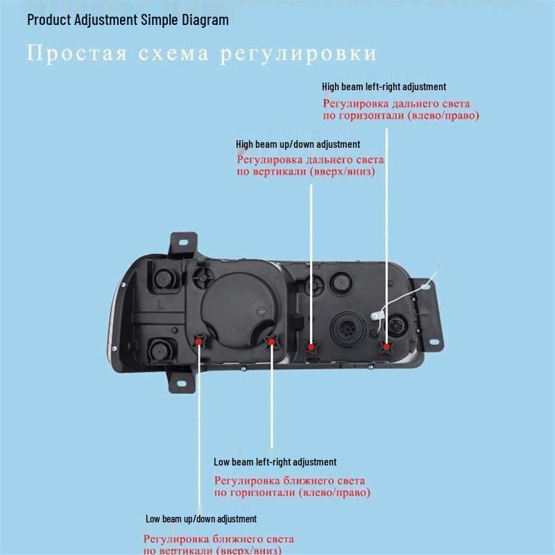 MAZ All-LED Headlight Assembly: Four Low Beams, Six High Beams, Super Bright with Flowing Turn Signals.