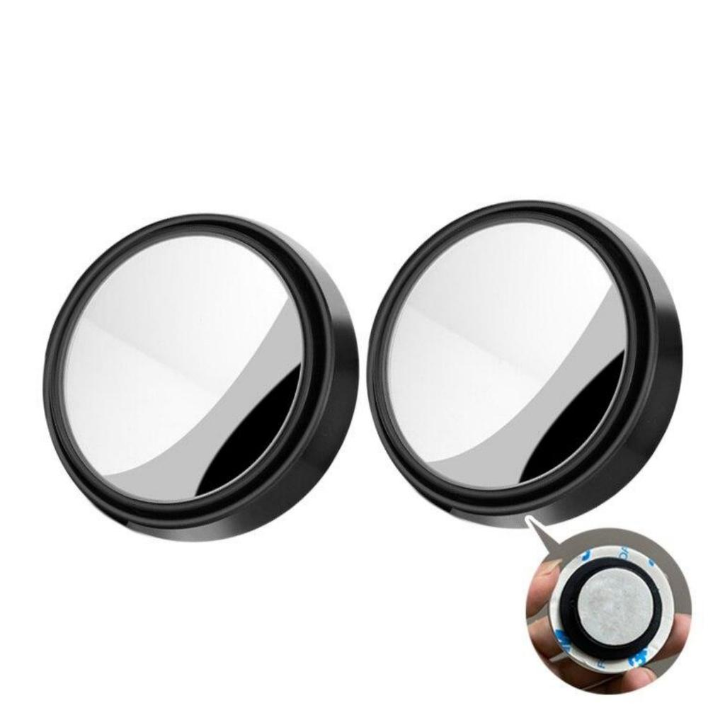 Espejo retrovisor auxiliar montado convexo, rotación de 360 grados, marco redondo gran angular, espejo retrovisor de punto ciego, 2 uds.