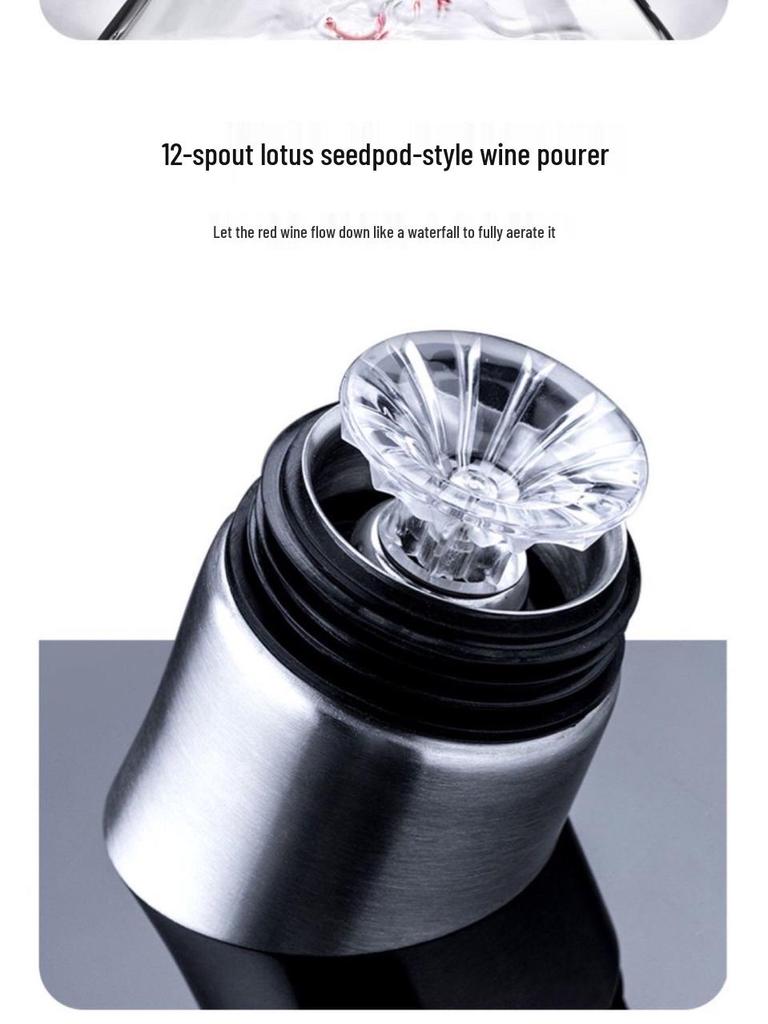 Iceberg Waterfall Decanter Set: Premium Crystal Wine Pourer & Storage