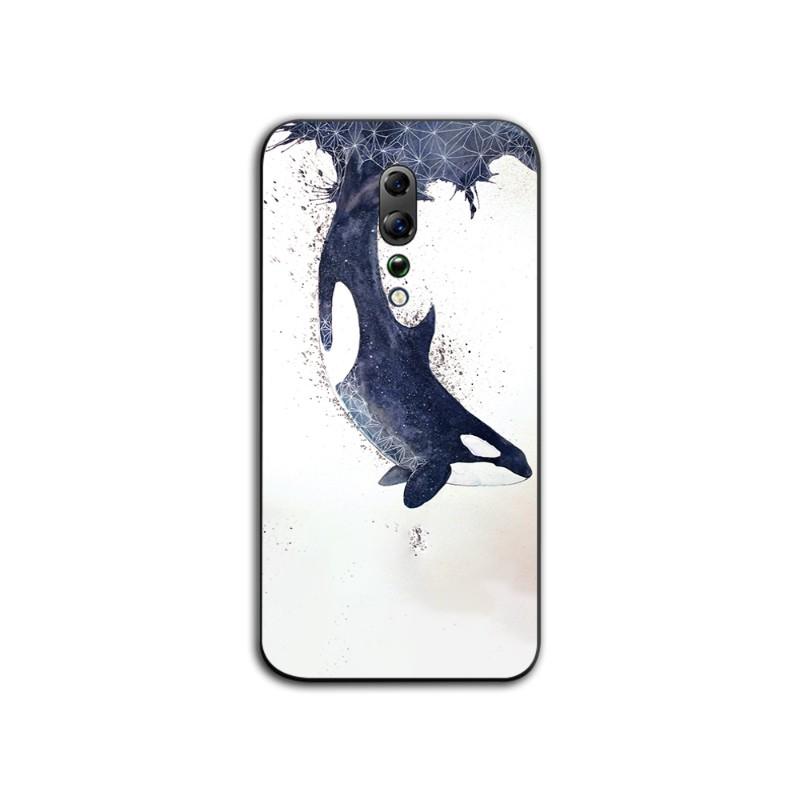 Killer Whale Orca Watercolor Phone Case For OPPO Find X5 X3 X2 A93 Reno 8 7 Pro A74 A72 A53 Soft Black Phone Cover