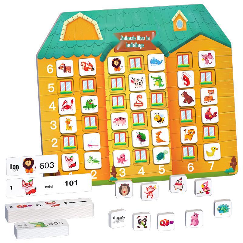 Wooden Building Blocks & Number Puzzle for Kids Ages 3-6