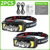 USB C Rechargeable COB LED Headlamp Powerful Headlight 18650 Super Bright Waterproof Head Torch For Outdoor Fishing Accessories