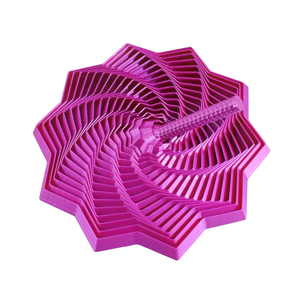 3D Printed, Foldable Polygonal Decompression Toy, Spiral Tower Irritating Star