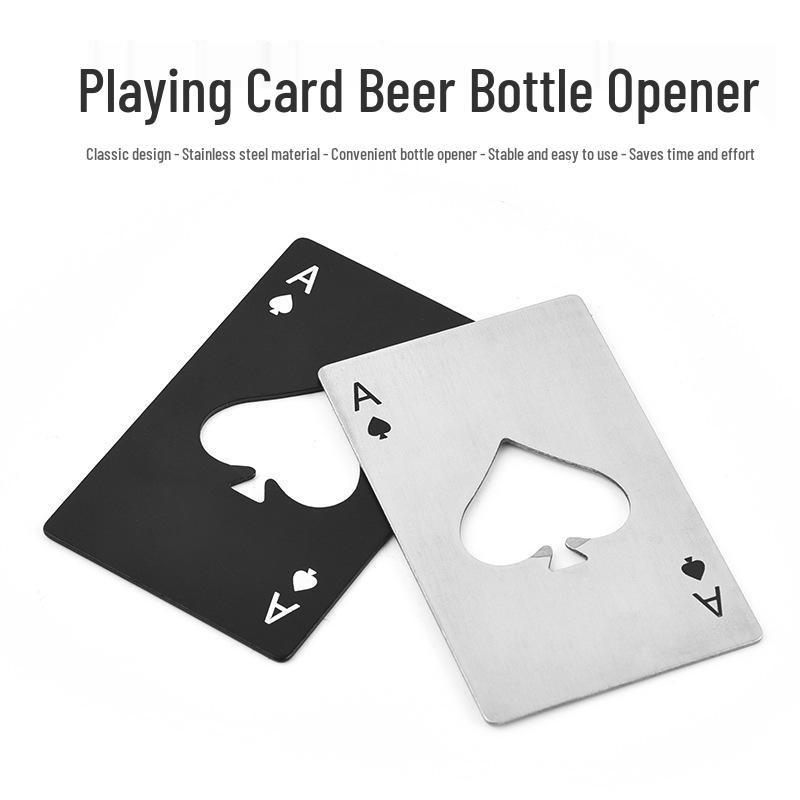 Ace of Spades Stainless Steel Credit Card Bottle Opener