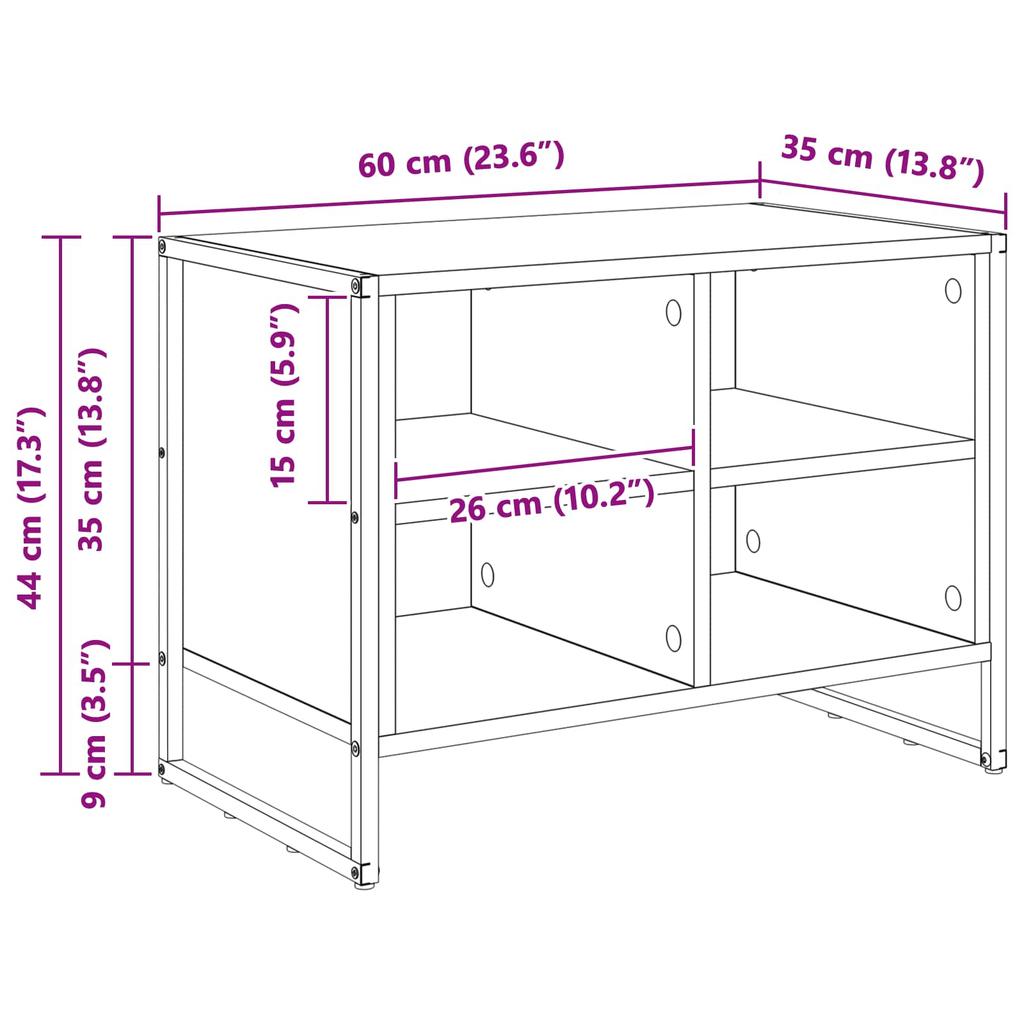 Shoe Cabinet with Storage Rustic Wood Finish 60 x 35 x 44 cm Engineered Wood