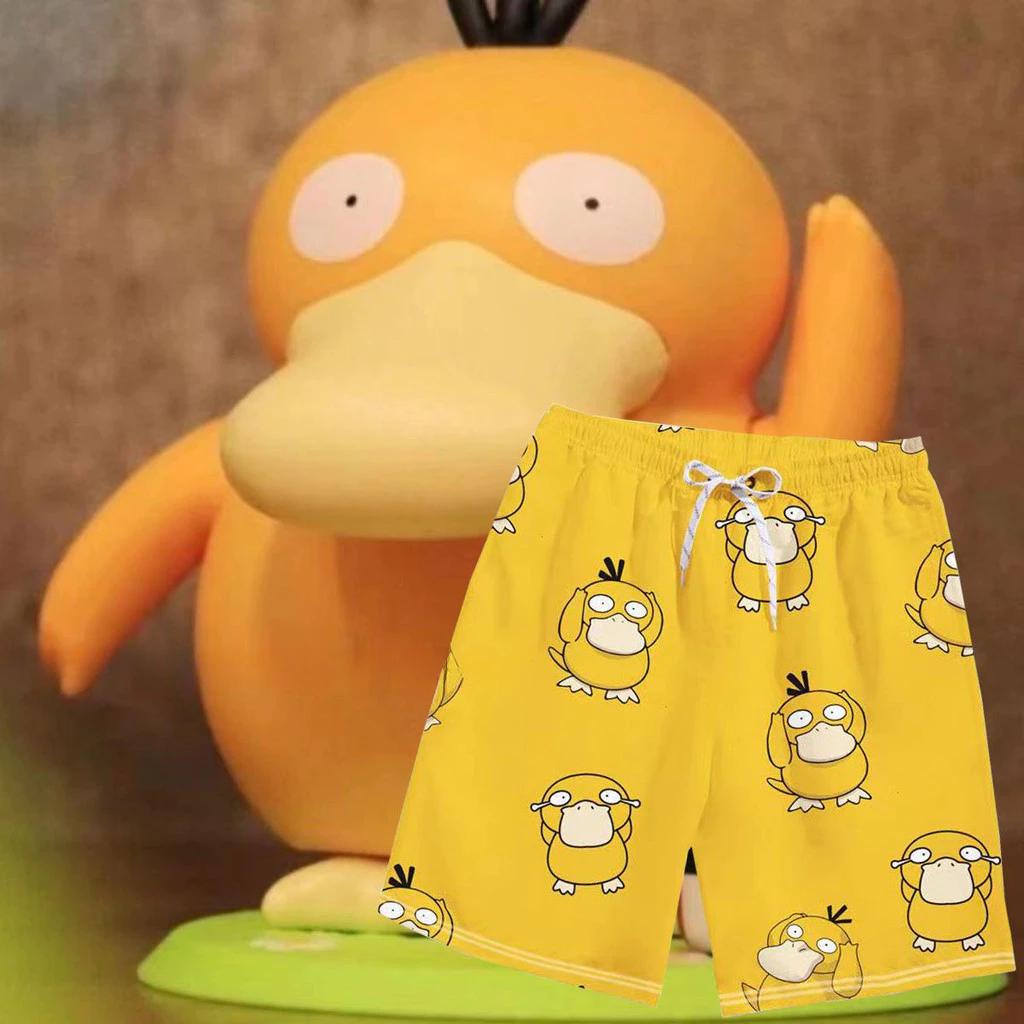 

Psyduck Duck Japanese Anime Cartoon Muay Thai Kickboxing Training Shorts Print Martial Art Boxer Unisex Men Women Fighting Fitness Sport Gym Workout S