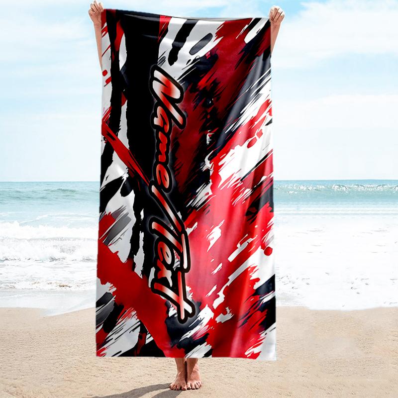 1PC Custom Name "Dynamic Graffiti Artwork" Beach Towel Highly Absorbent And Sand-Resistant Towel for Swimming, Pool, Yoga, And Travel Lightweight