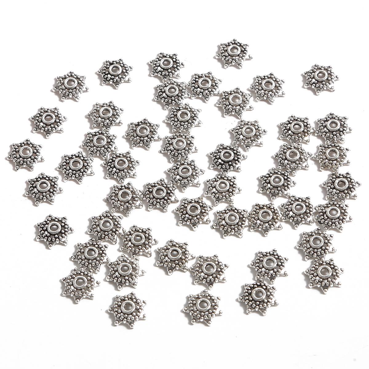 

50 шт. выбор размера цветочная розетка аксессуары из сплава для изготовления ювелирных изделий DIY очаровательное украшение 9mm 50pcs серебряный