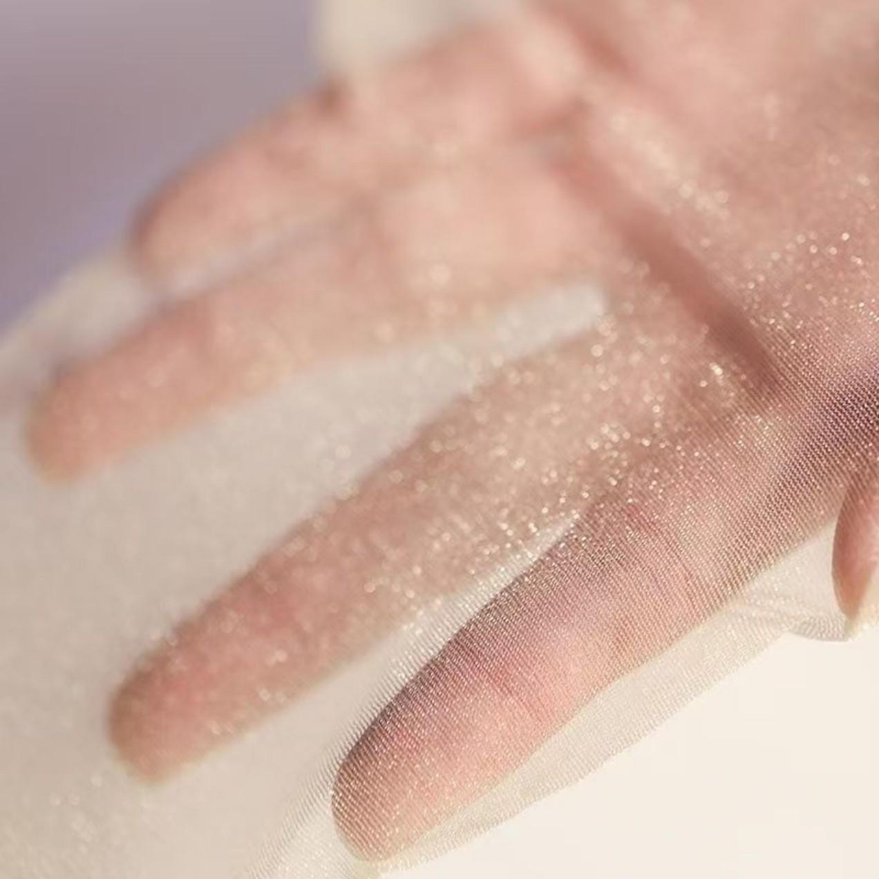 

Перламутровые блестящие черные чулки до колена Over-the-knee, Large size