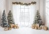 Christmas Home Decoration Background Xmas Tree Toy Gift Winter Window Family Kids Party Christmas Photography Backdrop