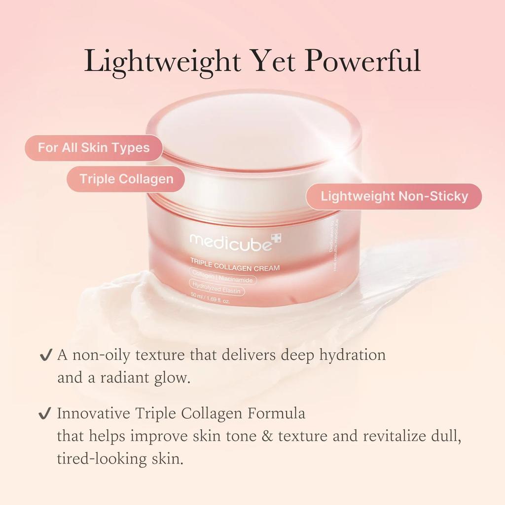 [medicube] Triple Collagen Cream (Collagen+Hyaluronic Acid+Niacinamide+Shea Butter) L Hydrating Moisturizer