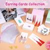 200pcs Set, White 100pcs Jewelry Display Cards with 100pcs Clear Bags, Necklace Earring Card Holders for Selling Jewelry Packaging Supplies