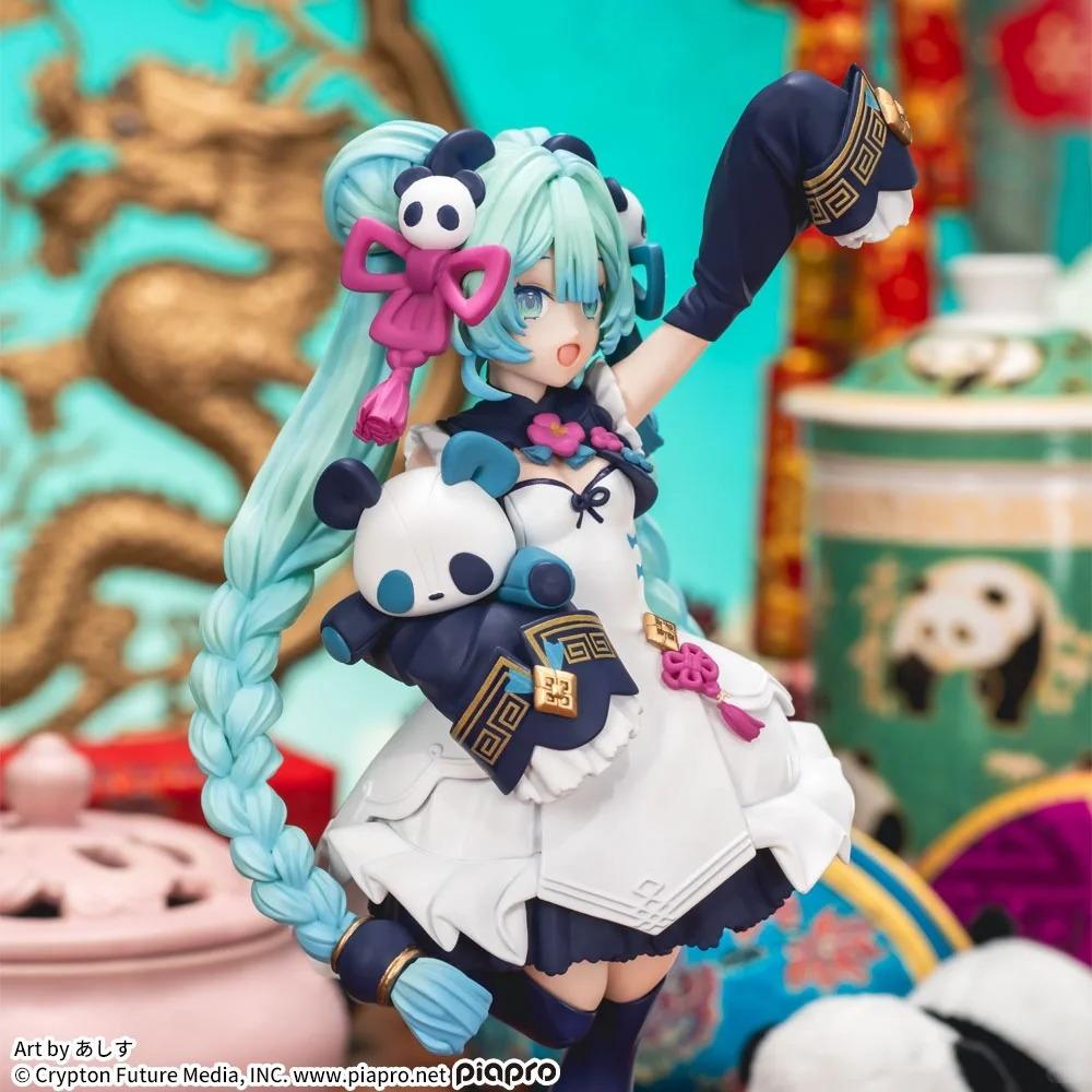 18cm Hatsune Miku Cute Desktop Chinese Style Fashion Panda Action Figure, Cute Girl Model PVC Collectible Figure Ornament