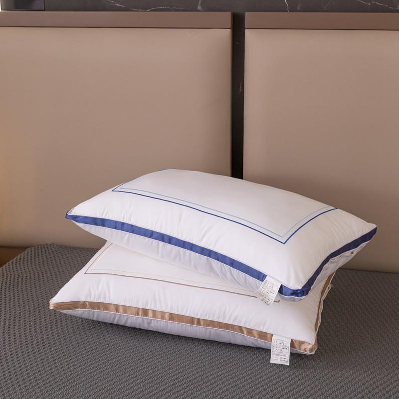 Soft Microfiber Plush Pillow With Brushed Fabric Cover 48x74cm Single Bed Hotel Home Use