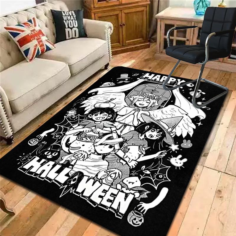 Omori Halloween Rug Floor Mat for Living Room or Bedroom Soft and Comfortable Carpet a Gift for Birthday and Holiday.