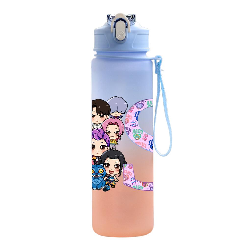 750Ml Water Bottle Anime 26 English Letter K-Pop Demon Hunters Printed Large Capacity Drinking Cup Portable Outdoor Sports Water Cup Children Kid Gift